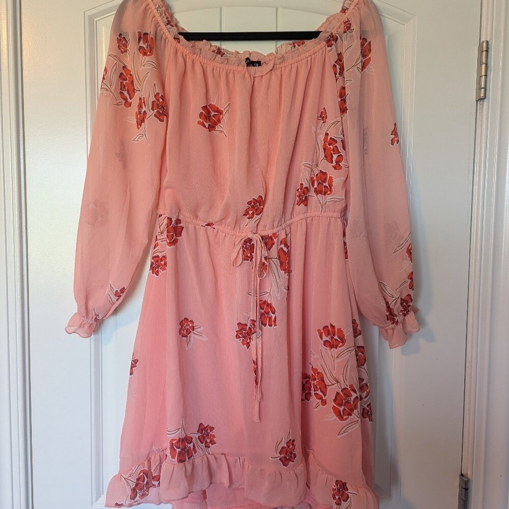 Cotton On Pink and Red Floral Mini Dress